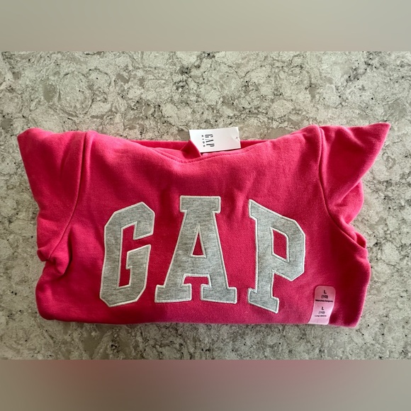 GAP Vibrant Pink Kids Hoodie with Grey Logo Size L (10) NWT - Picture 6 of 8